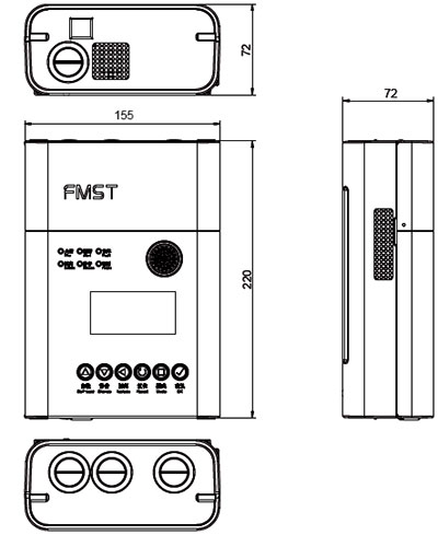 FMST-FXV-22B吸氣式感煙火災探測器尺寸圖
