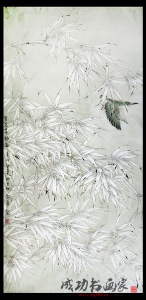 成功美術館春季網拍工筆佳作——李衛華《雪篁翠影》賞析