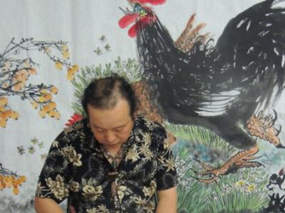 花鳥畫家山湘子參加筆會