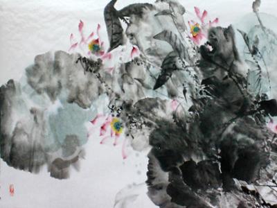 卓然而立 君子之風——品成功美術館簽約畫家路民荷花作品