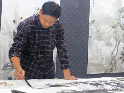 孫自安筆會作品《川江云煙》