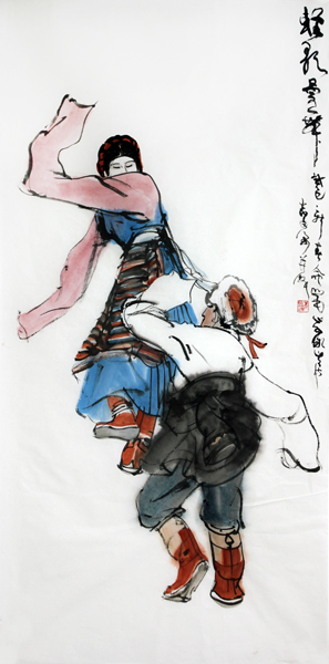 朱自謙人物畫欣賞
