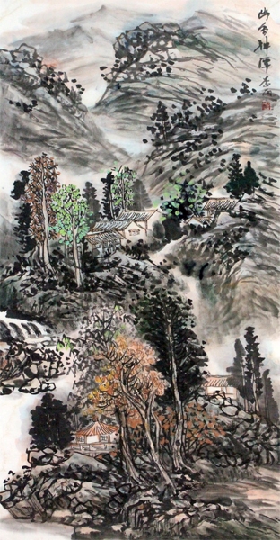 千巖競秀 林壑優美 ——李麗畫作欣賞