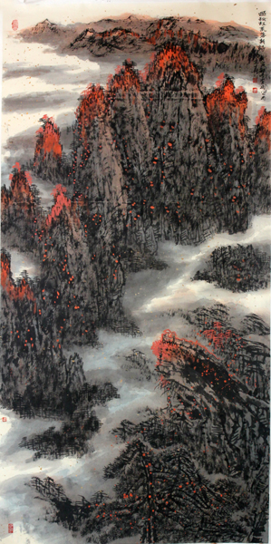 華滋淋漓紅葉滿山——成功美術(shù)館網(wǎng)拍王有民作品欣賞