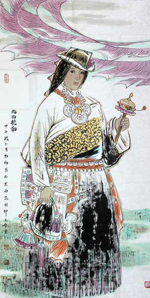 毛水仙藏族人物題材作品賞析