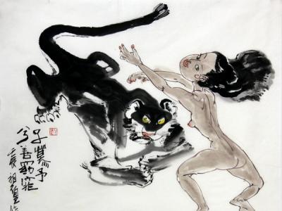 猛虎嗅薔薇 筆墨有綺韻——陳祖煌國畫作品淺析