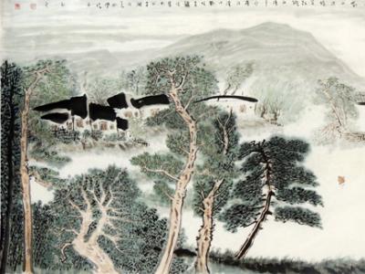 色彩與水墨的山水空間——?jiǎng)⒄閲?guó)畫作品