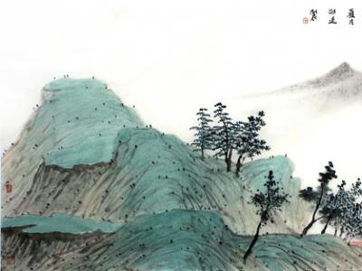 青山綠水怡人情——邵連山水畫欣賞