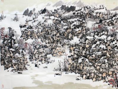 山水畫家朱仕明筆下的墨彩家山
