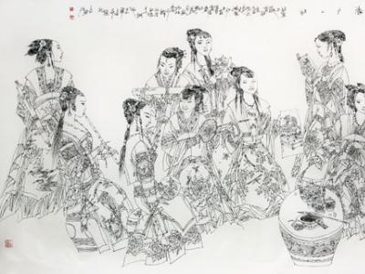 線條靈動繪出百態人物——馬自強白描藝術