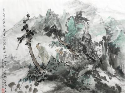 青山環綠水  客行青山間——顧平《青山有客》畫作賞析