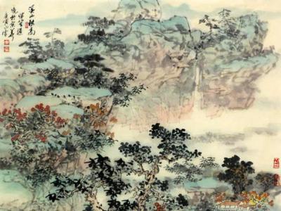 南惲笙山水作品《溪山秋高》再次參拍成功書畫網（微）拍