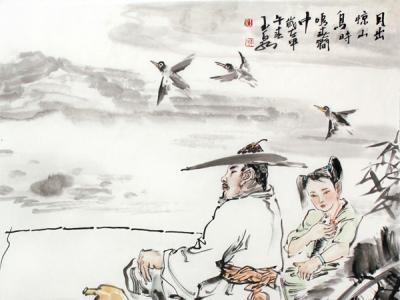 李玉泉《月出驚山鳥》參拍成功書畫網（微）拍第二十二期