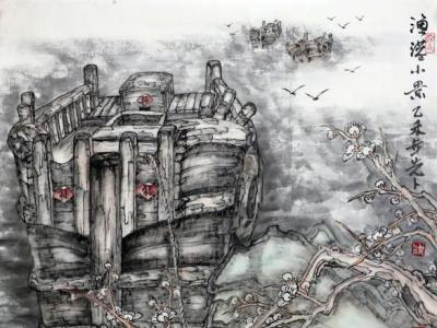 成功書畫網（微）拍第二十二期——23號邵先卜山水作品《