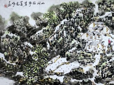 葛建偉畫作《山間綠野秀》入成功書畫網（微）拍第二十五