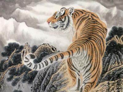 高偉花鳥作品《威震山河》入成功書畫網(wǎng)（微）拍第二十八