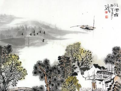 鑒長春山水畫作入成功書畫網（微）拍第二十九期