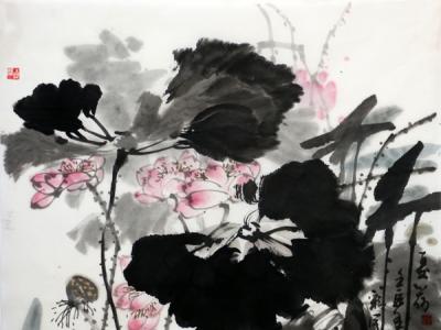 成功書畫網（微）拍第五十期——劉彩軍荷花作品賞析