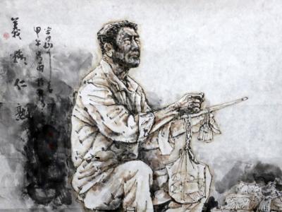 姜耀南人物畫上拍成功書畫網（微）拍第五十四期拍賣