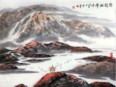 白墨山水畫上拍成功書畫網（微）拍第五十四期