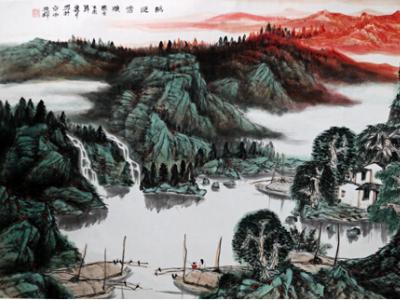 程振鐸山水畫入拍成功書畫網（微）拍第五十五期拍賣