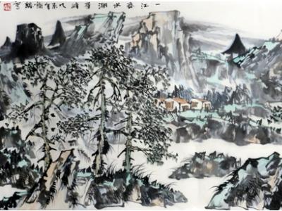 謝麟山水入拍成功書畫網（微）拍第五十六期拍賣
