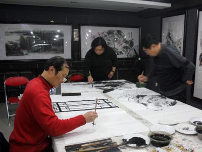 色墨交融——2014曬佛節畫家王成碩筆會作品欣賞