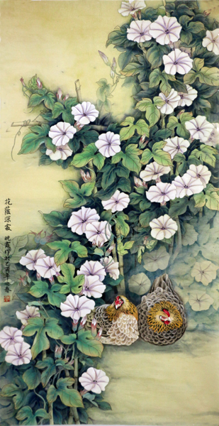 曾曉霞花鳥畫作入拍成功書畫網（微）拍七十五期拍賣