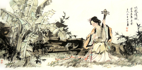 鄧永平畫作《竹影清風》入成功書畫網（微）拍第七十六期
