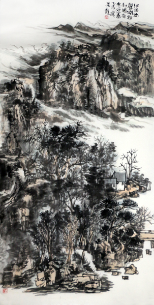 顏景龍山水畫上拍成功書畫網（微）拍第七十七期拍賣
