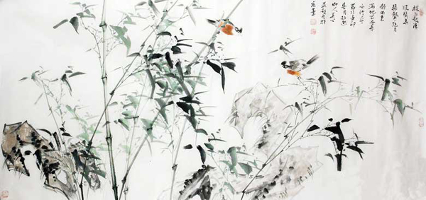 祝英公花鳥(niǎo)畫(huà)首次上拍成功書(shū)畫(huà)網(wǎng)（微）拍