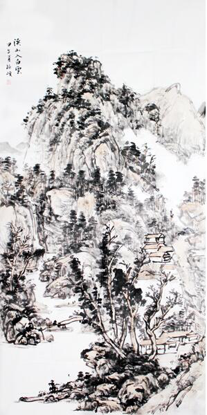 孫峻山水畫作入拍成功書畫網（微）拍七十八期拍賣