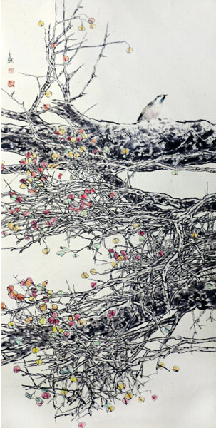 王云花鳥畫作入拍成功書畫網（微）拍七十八期拍賣