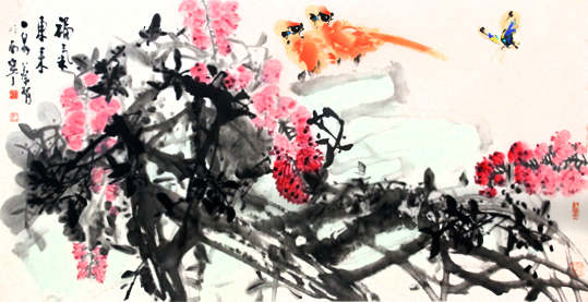 蔡智花鳥作品入拍成功書畫網（微）拍七十九期拍賣