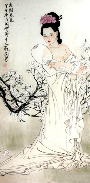 陳蘇民國畫作品《梨園春色》入選成功書畫網（微）拍第七