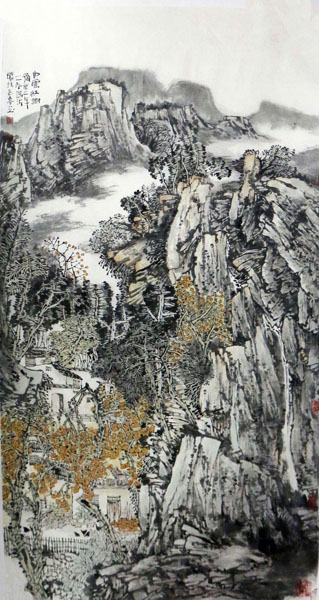 鑒長春山水畫作入拍成功書畫網（微）拍第八十一期拍賣