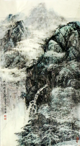 吳成槐山水畫作入拍成功書畫網（微）拍第八十五期拍賣