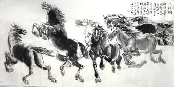柴京津畫作《八駿圖》入拍成功書畫網（微）拍第八十八期