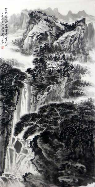 賀未泓山水畫作入拍成功書畫網(wǎng)（微）拍第八十九期拍賣