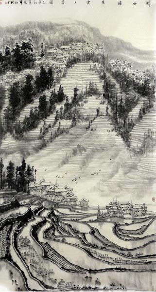 鐘應舉山水入成功書畫網（微）拍第五十八期