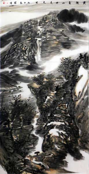 羅煒山水畫作《云隨青山》入成功網（微）拍五十九期