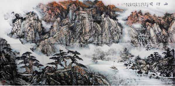 余新民山水畫再次上拍成功書畫網（微）拍