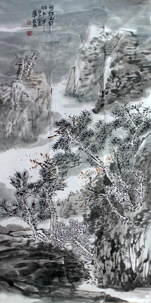 楊國平山水畫作入成功書畫網（微）拍第六十八期