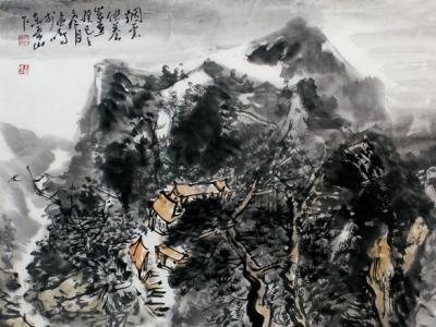 孟鳴山水畫入拍成功書畫網（微）拍七十一期拍賣