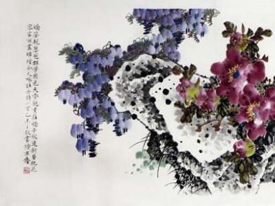 檀東鏗花鳥畫作入拍成功書畫網（微）拍七十二期拍賣