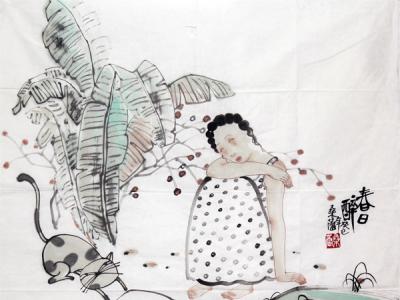 桑蕾人物畫參拍成功書畫網（微）拍第七十四期拍賣