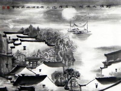 陸學東山水畫上拍成功書畫網（微）拍第七十五期拍賣