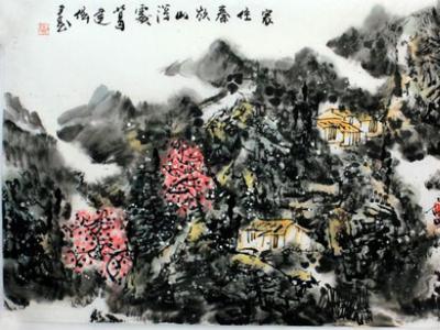 葛建偉山水畫入拍成功書畫網（微）拍第七十五期拍賣