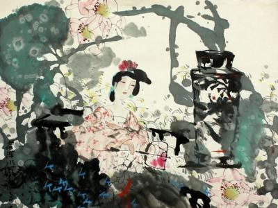 李江人物畫作入拍成功書畫網（微）拍七十六期拍賣