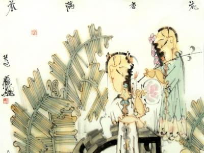 趙錦龍先生畫作《花香滿衣》入成功書畫網（微）拍第七十